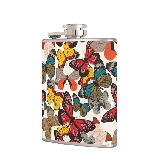 Retro Blumenmuster 6 Flachmann (Links)