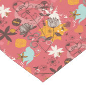 Retro Blumenmuster 6 Kurzer Tischläufer (Ecke)