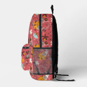Retro-Blumenmuster 7 Bedruckter Rucksack (Rechts)