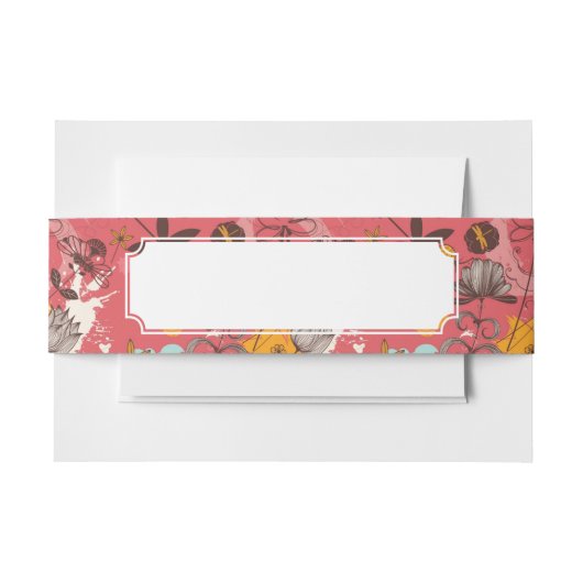 Retro Blumenmuster 7 Einladungsbanderole (Vorderseite Beispiel)