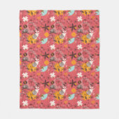 Retro Blumenmuster 7 Fleecedecke (Vorderseite)