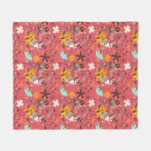 Retro Blumenmuster 7 Fleecedecke (Vorderseite (Horizontal))