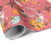 Retro-Blumenmuster 7 Geschenkpapier (Rolleneckpunkt)