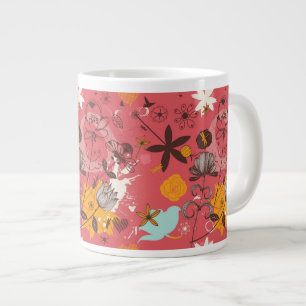 Retro-Blumenmuster 7 Jumbo-Tasse