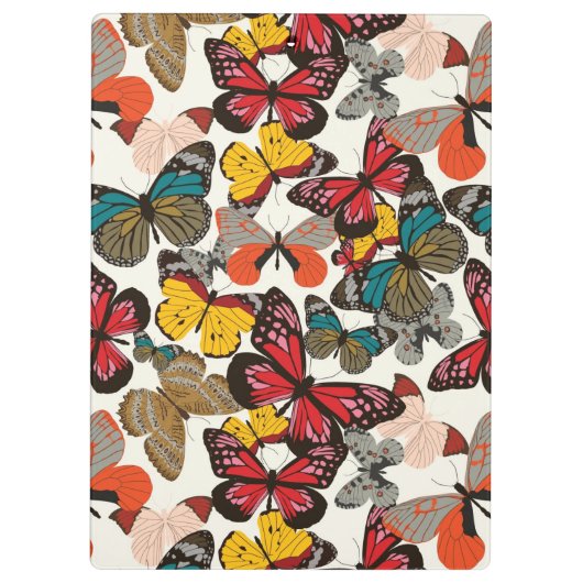 Retro Blumenmuster 7 Klemmbrett (Rückseite)