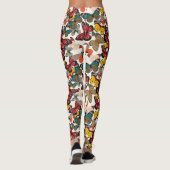 Retro Blumenmuster 7 Leggings (Rückseite)