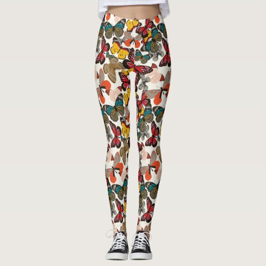 Retro Blumenmuster 7 Leggings (Vorderseite)