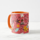 Retro Blumenmuster 7 Tasse (Vorderseite Links)