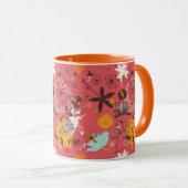 Retro Blumenmuster 7 Tasse (VorderseiteRechts)