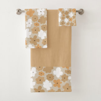 Retro-Blumenmuster-Badehandtuch-Set Badhandtuch Set