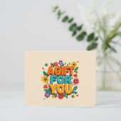 Retro-Blumenmuster-Beige-Geschenkgutschein (Stehend Vorderseite)