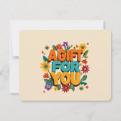 Retro-Blumenmuster-Beige-Geschenkgutschein (Vorderseite)