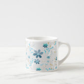 Retro , Blumenmuster , blau , grau Espressotasse (Rechts)