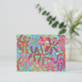 Retro-Blumenmuster Boho-Design Postkarte (Stehend Vorderseite)