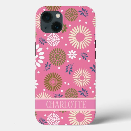 Retro-Blumenmuster Case-Mate iPhone Hülle (Rückseite)