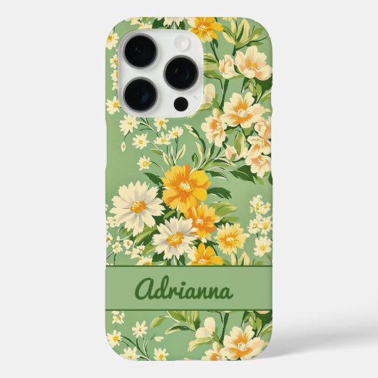 Retro-Blumenmuster Case-Mate iPhone Hülle (Rückseite)