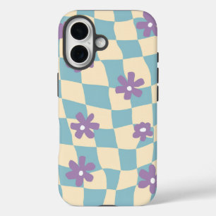 Retro-Blumenmuster iPhone 16 Hülle