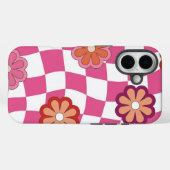 Retro-Blumenmuster Case-Mate iPhone Hülle (Rückseite (Horizontal))