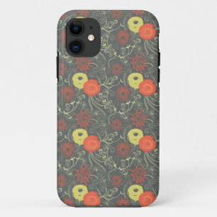 Retro Blumenmuster iPhone 11 Hülle