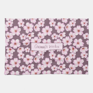 Retro Blumenmuster. Die Küche der Oma Geschirrtuch