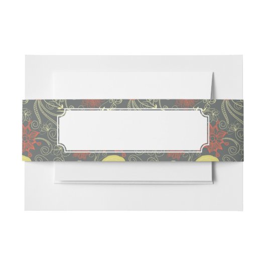 Retro Blumenmuster Einladungsbanderole (Vorderseite Beispiel)