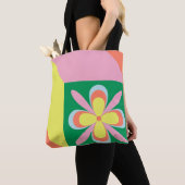 Retro-Blumenmuster farbenfrohes Frühlingsblumendes Tasche (Von Nahem)