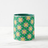 Retro-Blumenmuster Farbige Frühlingsblumen-Design Tasse (Zentrum)