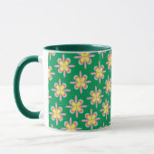 Retro-Blumenmuster Farbige Frühlingsblumen-Design Tasse (Links)