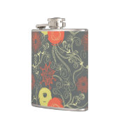 Retro Blumenmuster Flachmann (Links)