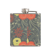 Retro Blumenmuster Flachmann (Rückseite)