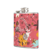 Retro Blumenmuster Flachmann (Links)