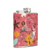 Retro Blumenmuster Flachmann (Rechts)