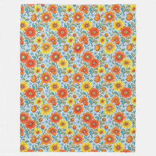 Retro-Blumenmuster-Fleece-Decke nahtlos Fleecedecke