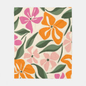 Retro-Blumenmuster Fleecedecke (Vorderseite)