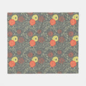 Retro Blumenmuster Fleecedecke (Vorderseite (Horizontal))