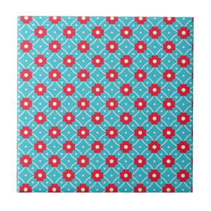 Retro-Blumenmuster Fliese