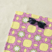 Retro-Blumenmuster geometrisch gemustert Strandtuch (Beispiel)