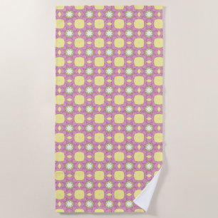 Retro-Blumenmuster geometrisch gemustert Strandtuch