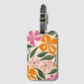 Retro-Blumenmuster Gepäckanhänger (Vorderseite Vertikal)