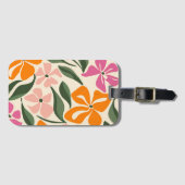 Retro-Blumenmuster Gepäckanhänger (Vorderseite (Horizontal))