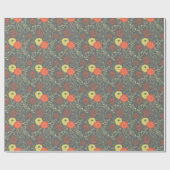 Retro-Blumenmuster Geschenkpapier (Flach)