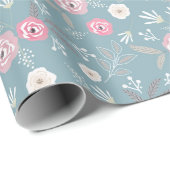 Retro-Blumenmuster. Geschenkpapier (Rolleneckpunkt)