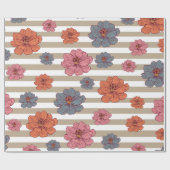Retro-Blumenmuster Geschenkpapier (Flach)