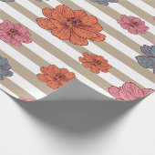 Retro-Blumenmuster Geschenkpapier (Ecke)