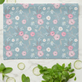 Retro-Blumenmuster. Geschirrtuch (Gefaltet)