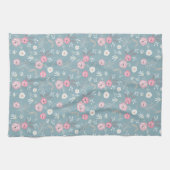 Retro-Blumenmuster. Geschirrtuch (Horizontal)
