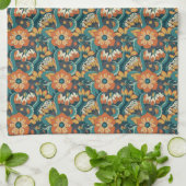 Retro-Blumenmuster Geschirrtuch (Gefaltet)