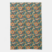 Retro-Blumenmuster Geschirrtuch (Vertikal)