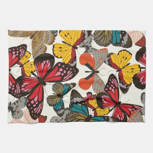 Retro Blumenmuster Geschirrtuch (Horizontal)