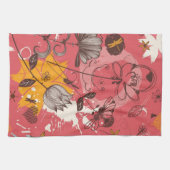 Retro Blumenmuster Geschirrtuch (Horizontal)